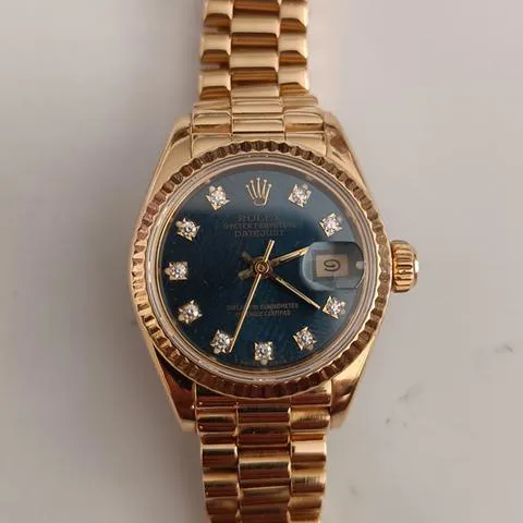 Rolex Lady-Datejust 69178 26mm Yellow gold Blue