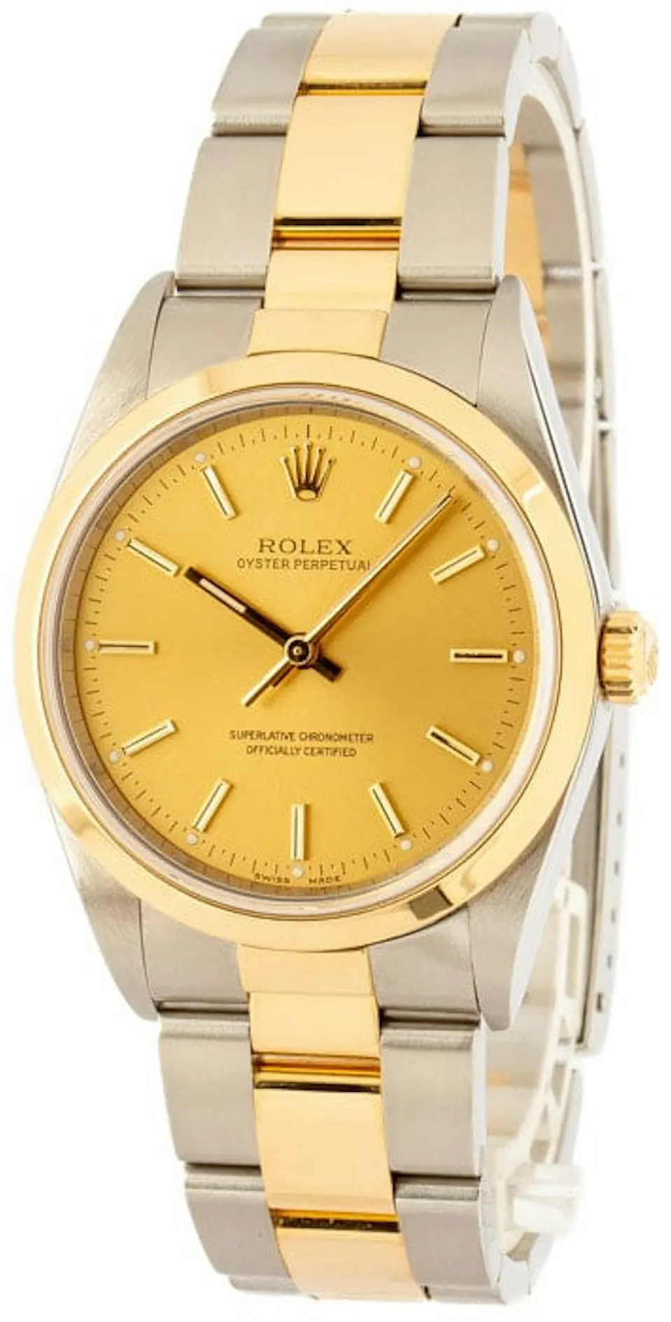 Rolex Oyster Perpetual 34 14203 36mm Yellow gold and Stainless steel Champagne 1