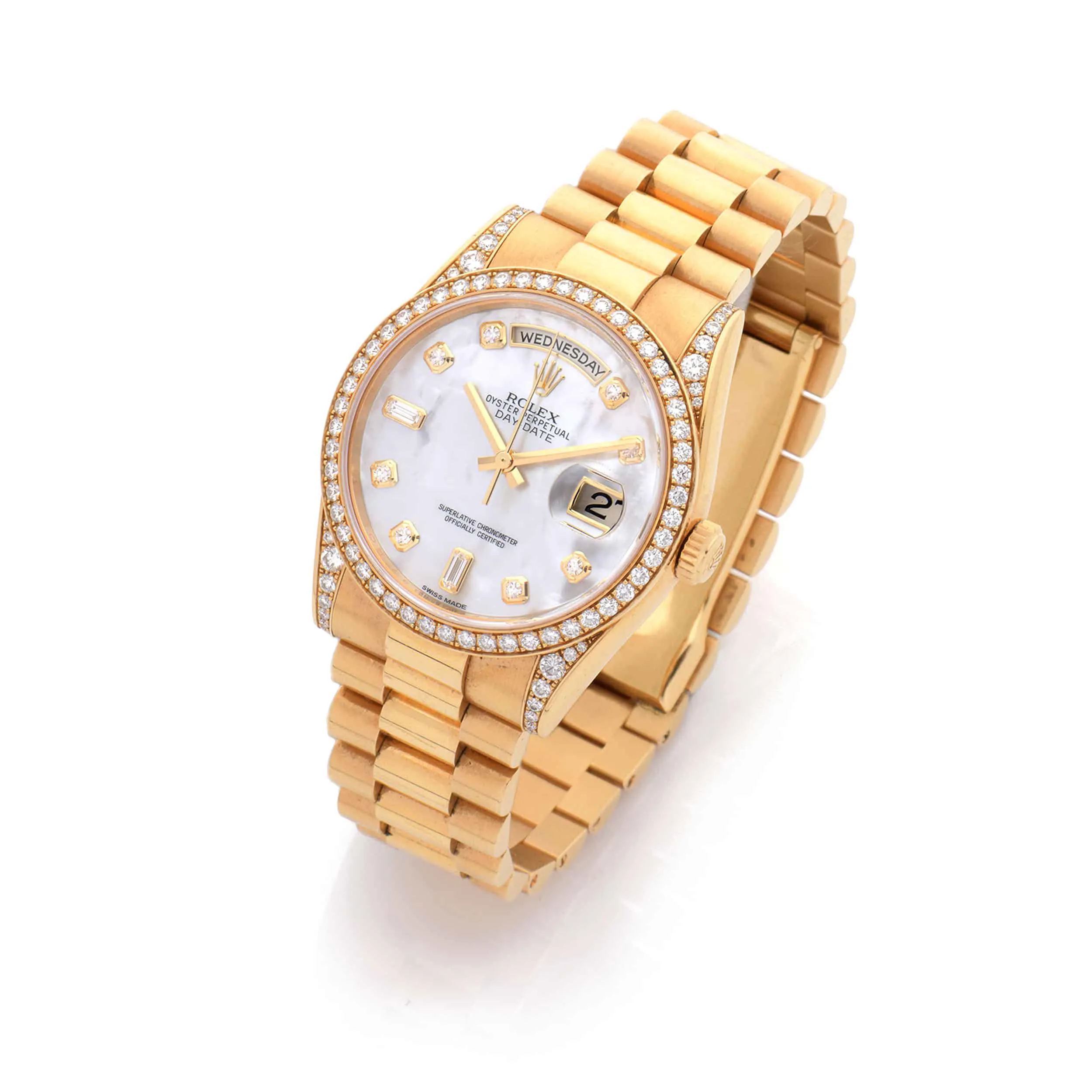 Rolex Day-Date 36 118388 36mm Yellow gold and Diamond White Mother of Pearl