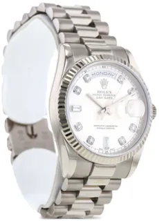 Rolex Day-Date 18k white gold Silver