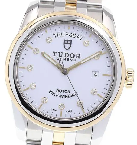 Tudor Glamour 56003 39mm YG White