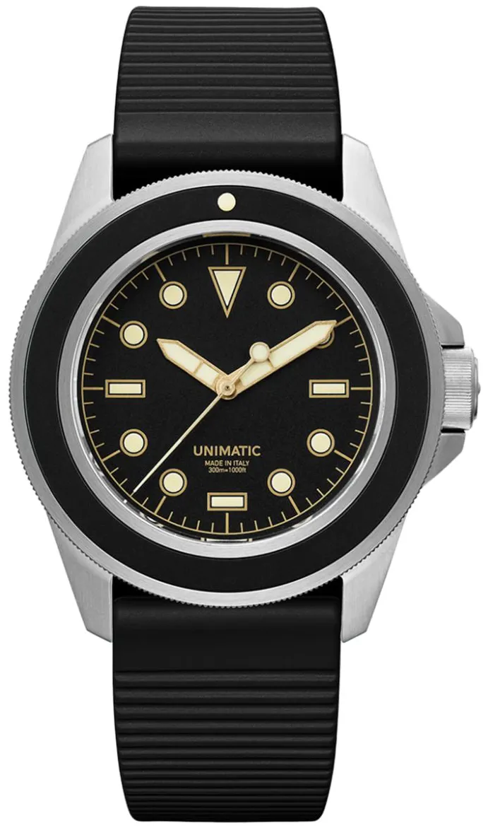 Unimatic Modello Uno UNU1S8B 40mm Stainless steel Black