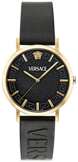 Versace Greca Slim Stainless steel Black