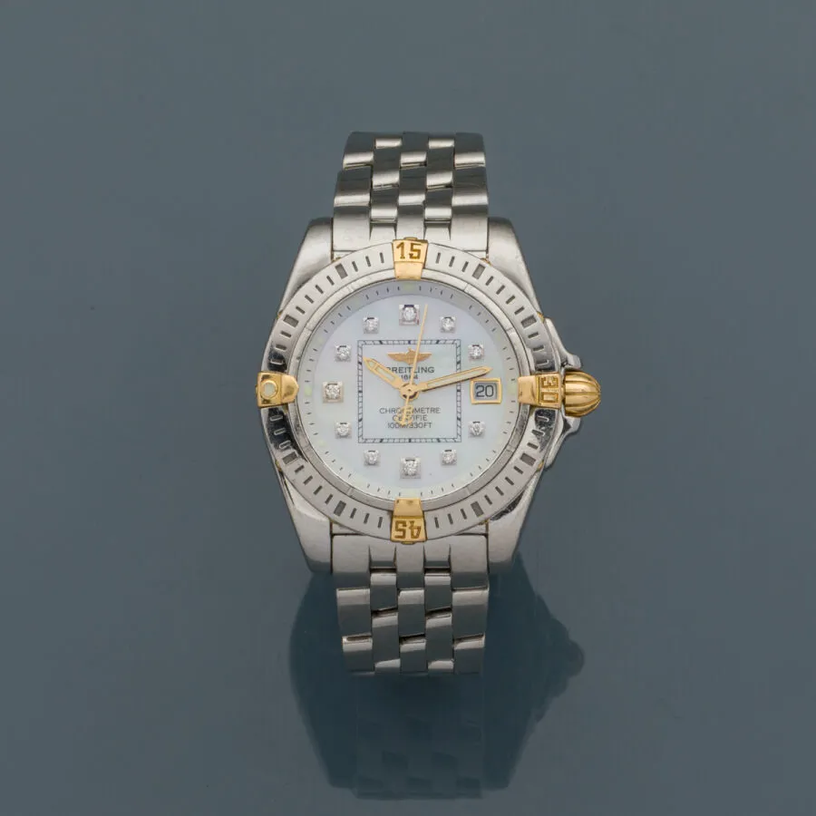 Breitling Chronomat 32mm Stainless steel and gold White Mother of Pearl