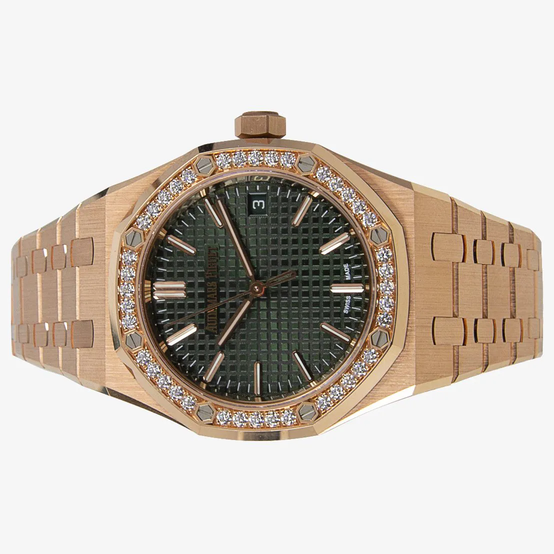 Audemars Piguet Royal Oak 15551OR.ZZ.1356OR.06 37mm Rose gold and 18k rose gold Green 1