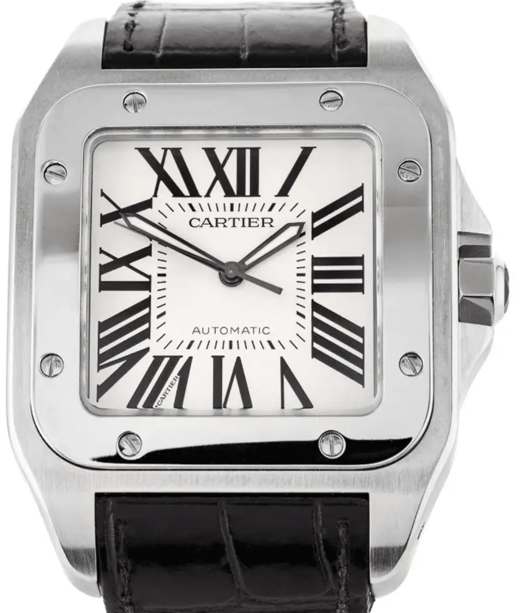 Cartier Santos 100 2656 38mm Stainless steel White