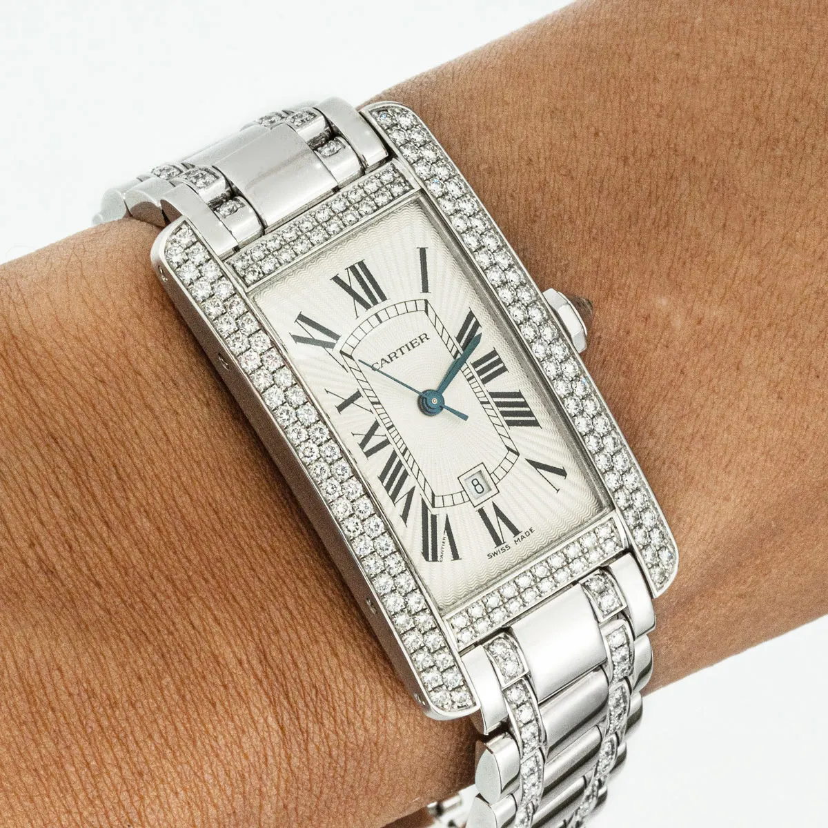 Cartier Tank Américaine 2490 22mm White gold Silver 7