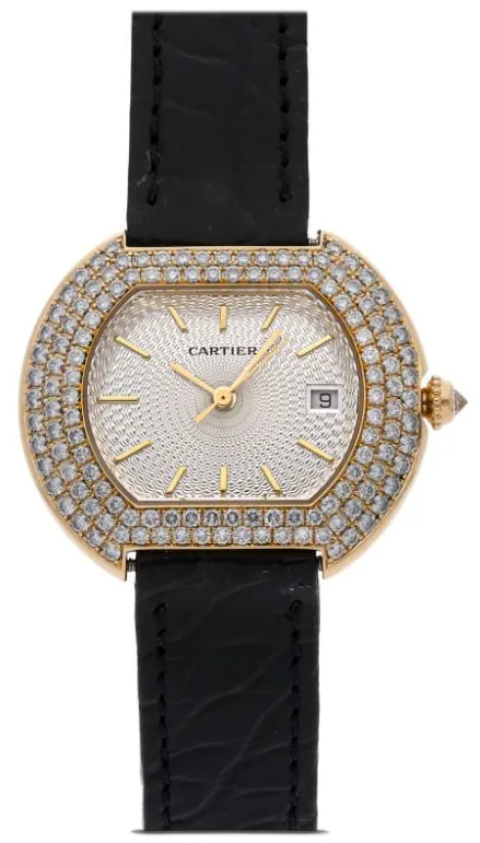 Cartier Tonneau WB601251 32mm Yellow gold Silver