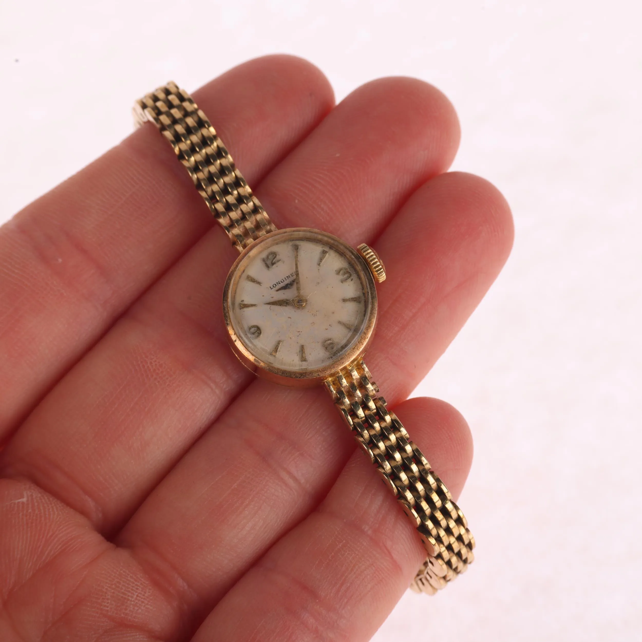 Longines 18mm Yellow gold Silvered 4