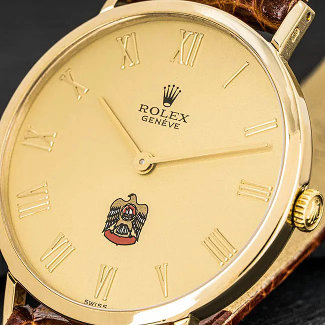 Rolex Cellini 4112 32mm Yellow gold Silver 6