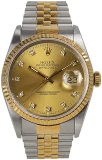 Rolex Datejust 36 16233 Stainless steel and 18k yellow gold Champagne