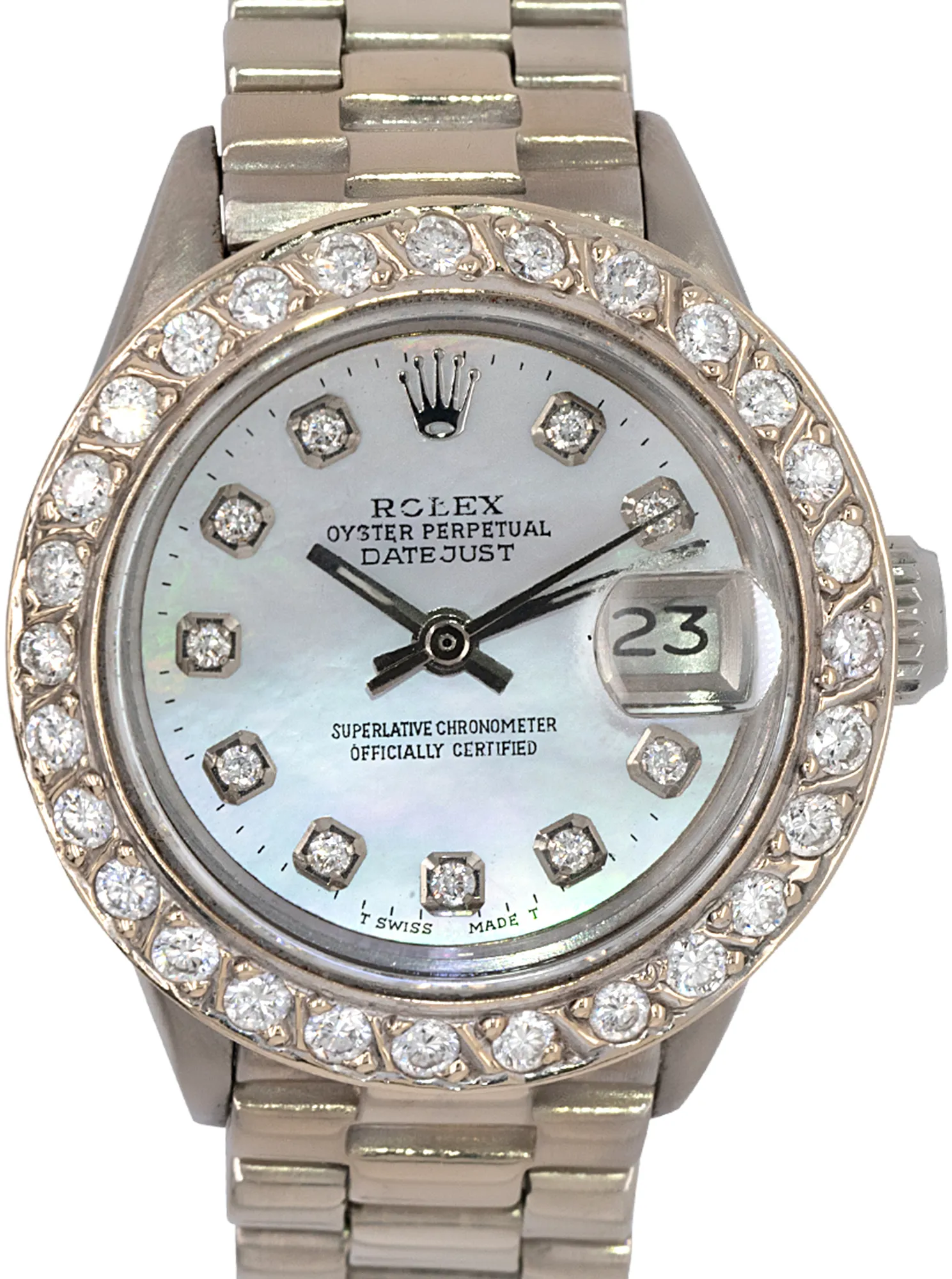 Rolex Datejust 6917 26mm White gold and 18k white gold Mother-of-pearl