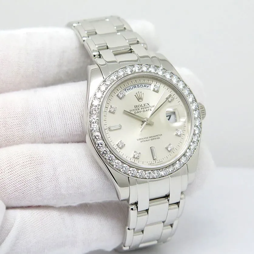 Rolex Day-Date 18946 39mm Platinum Silver