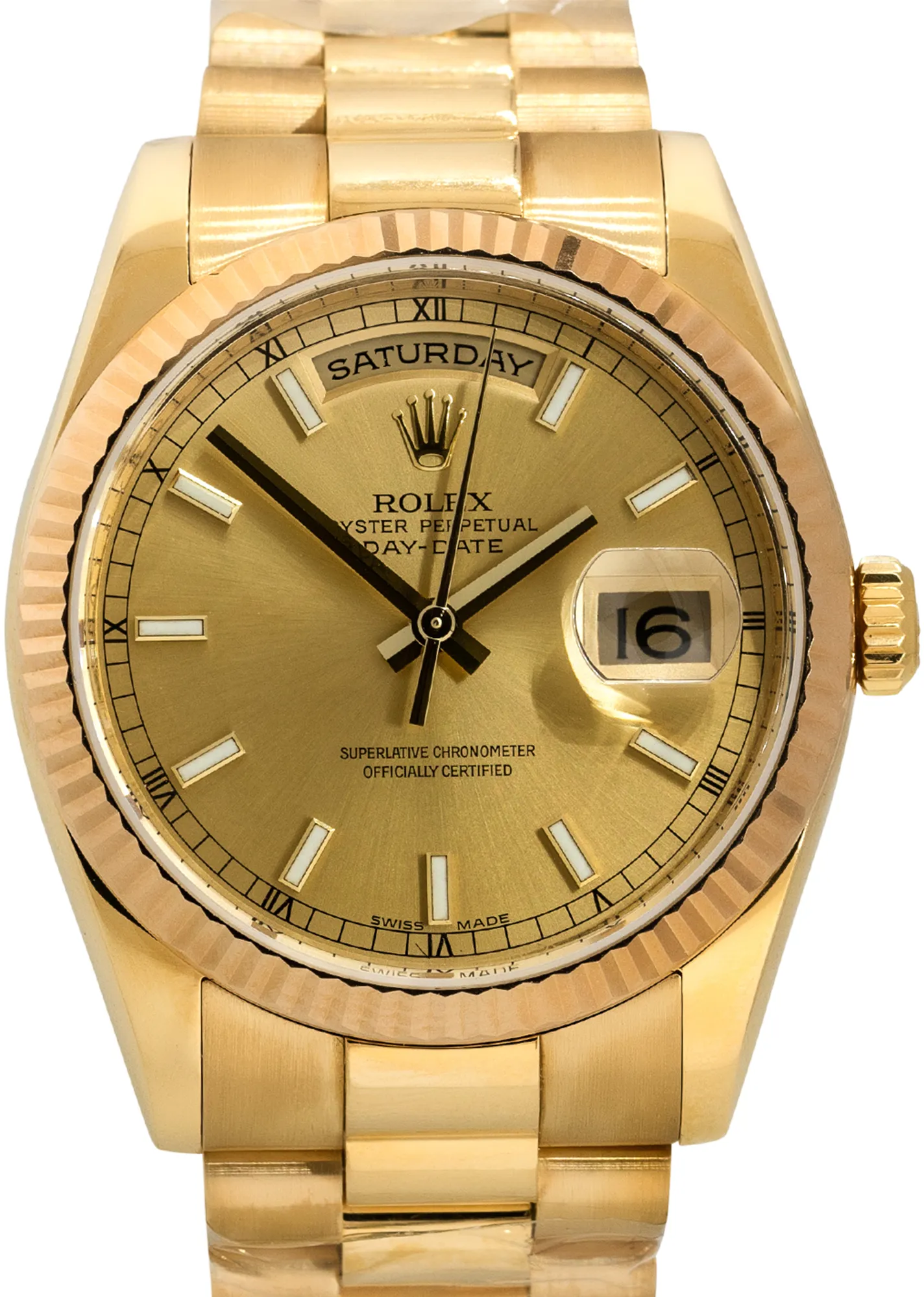 Rolex Day-Date 36 118238 36mm Yellow gold and 18k yellow gold Champagne