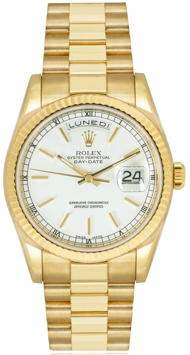 Rolex Day-Date 36 118238 36mm Yellow gold White