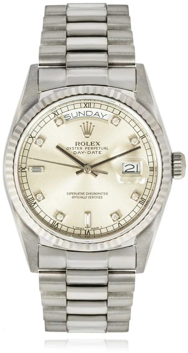 Rolex Day-Date 36 18039 36mm White gold Silver