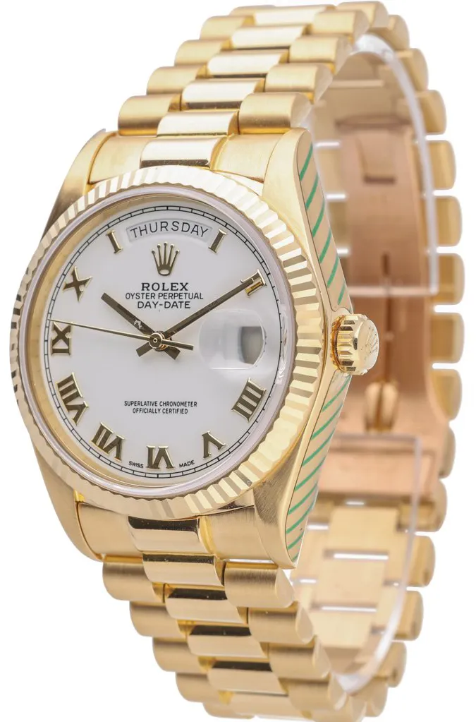 Rolex Day-Date 36 18048 36mm Yellow gold White 1