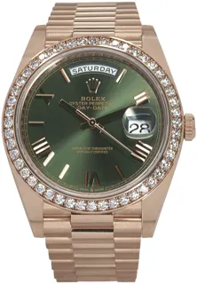 Rolex Day-Date 40 228345RBR 18k rose gold Green