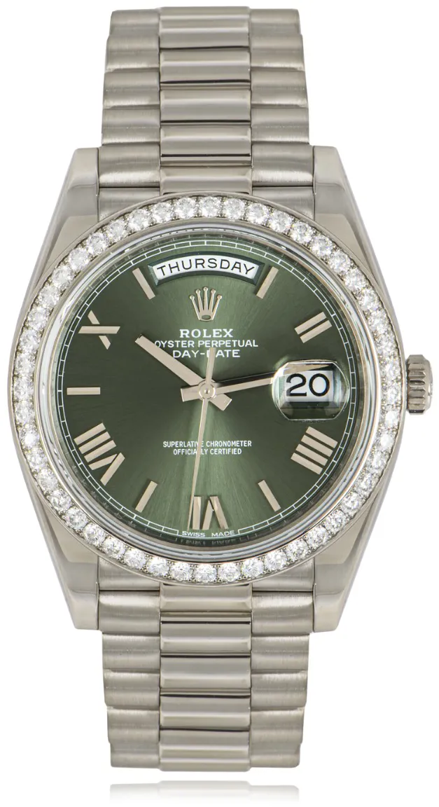 Rolex Day-Date 40 228349RBR 40mm White gold Green