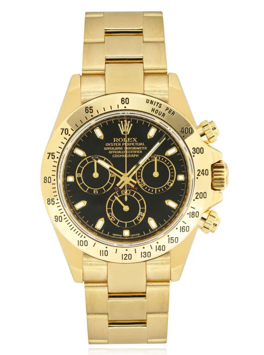 Rolex Daytona 116528 40mm Yellow gold Black