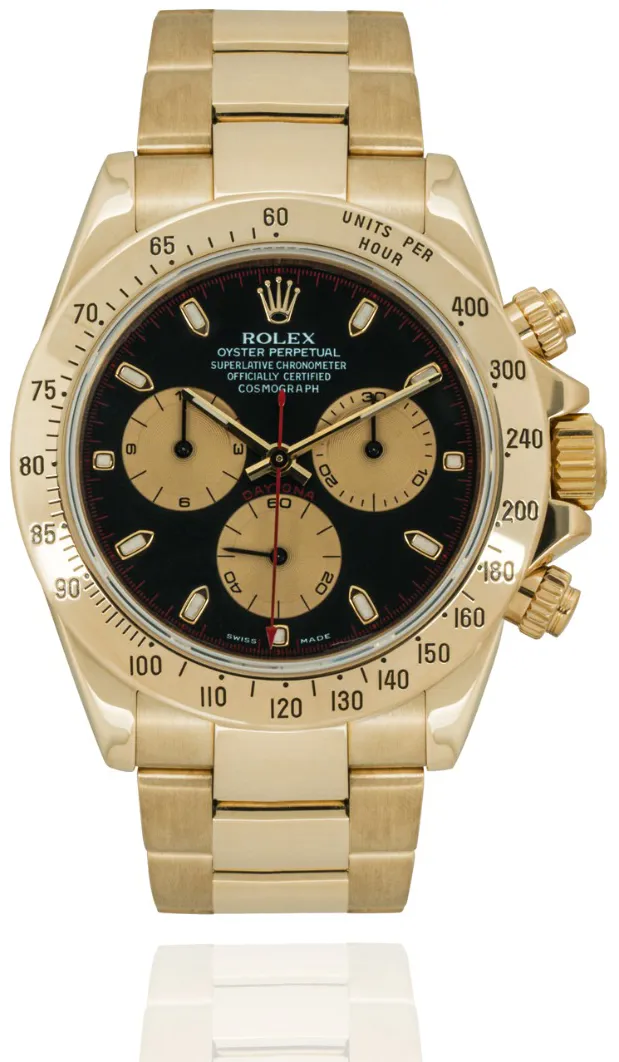 Rolex Daytona 116528 40mm Yellow gold Black