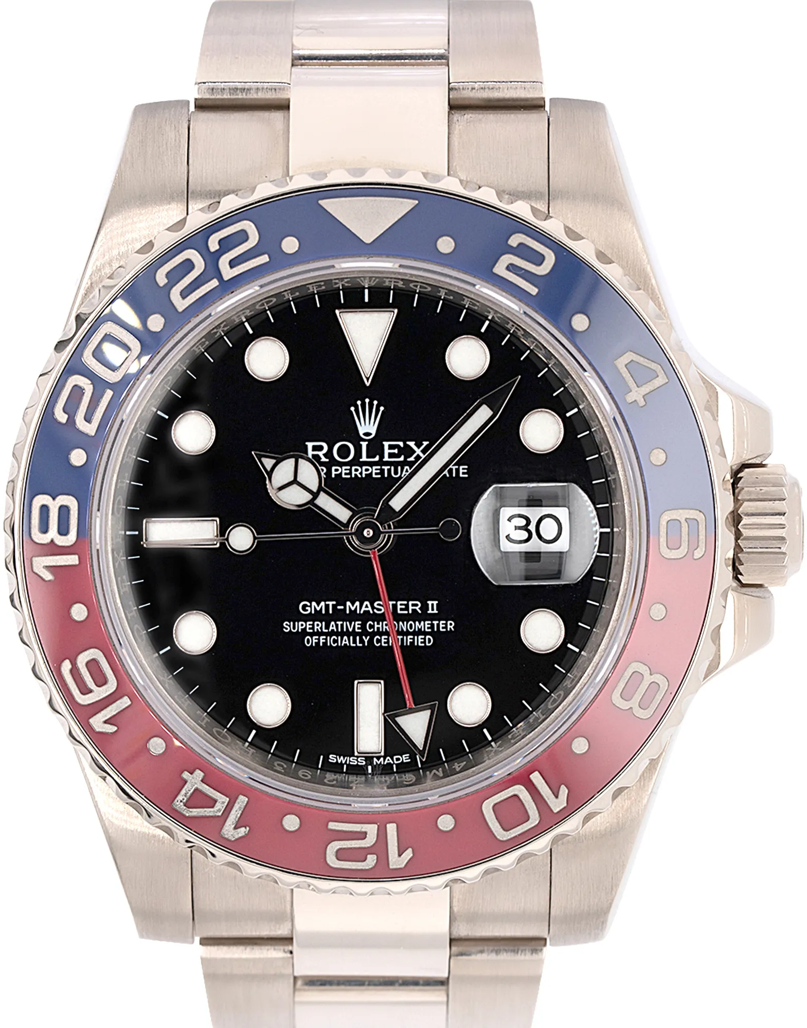 Rolex GMT-Master II 116719BLRO 40mm White gold and 18k white gold Black