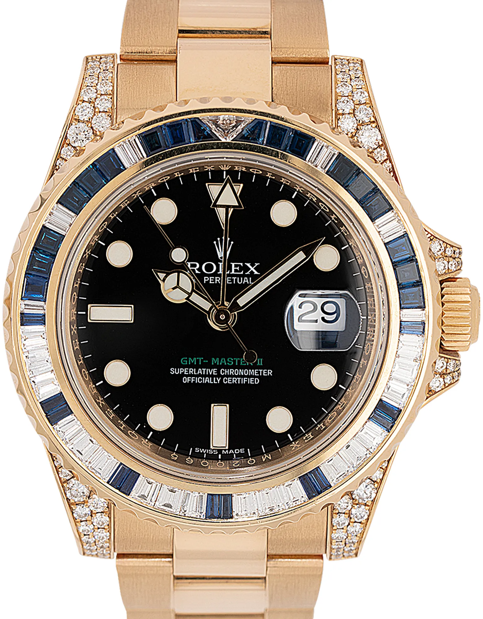 Rolex GMT-Master II 116758SA 40mm Yellow gold Paved