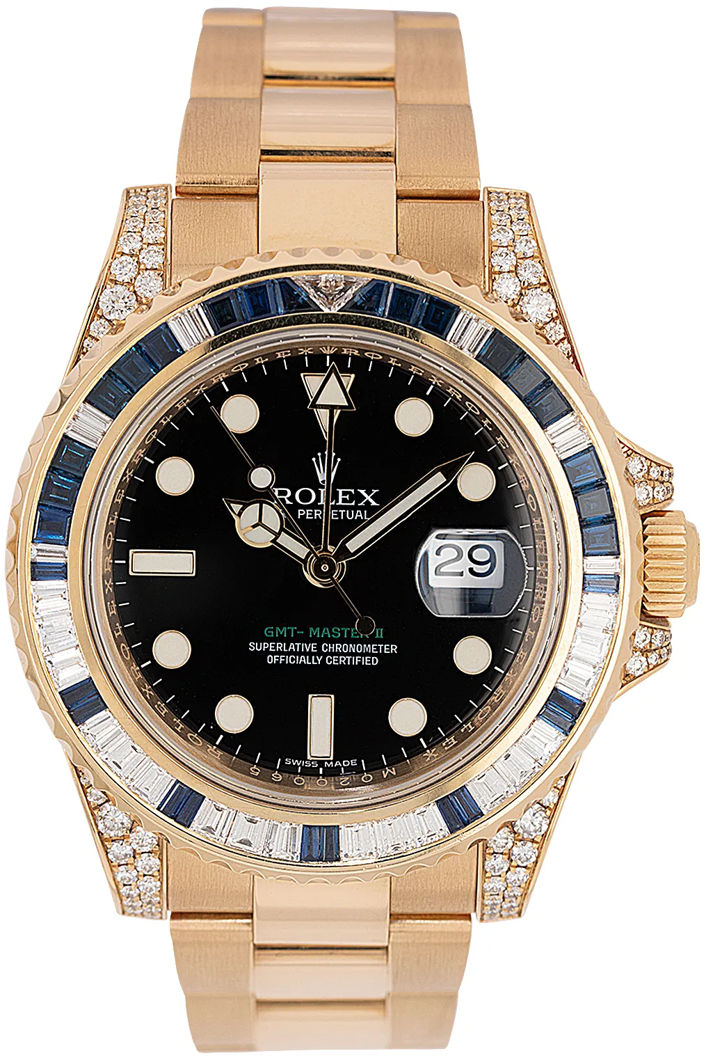 Rolex GMT-Master II 116758SA 40mm Yellow gold Paved 1