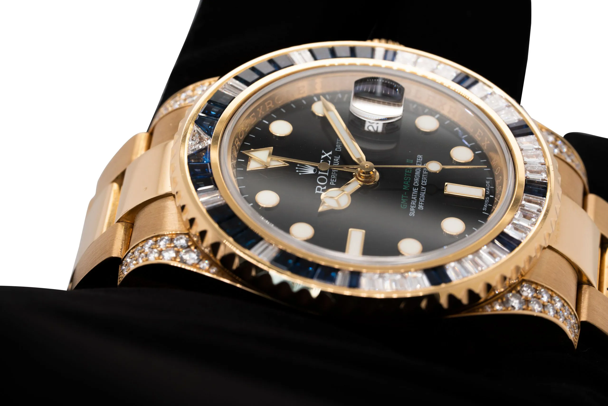 Rolex GMT-Master II 116758SA 40mm Yellow gold Paved 6