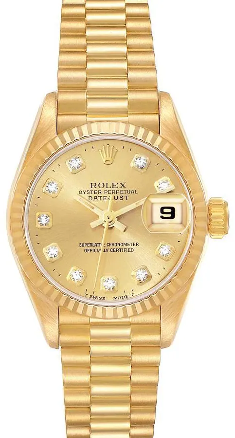 Rolex Lady-Datejust 69178 26mm Yellow gold Champagne