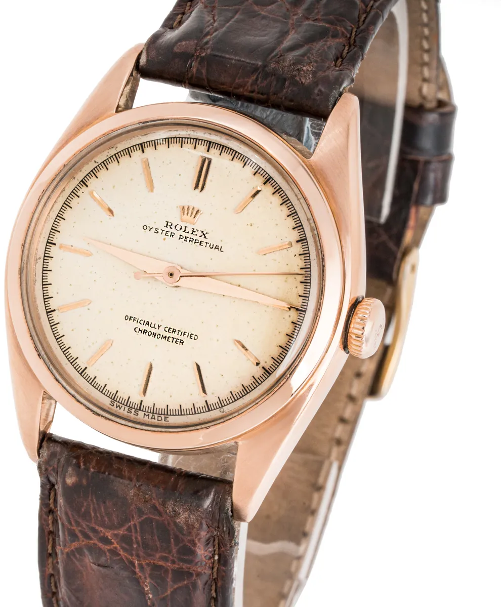 Rolex Oyster Perpetual 5048 34mm Rose gold Silver 2