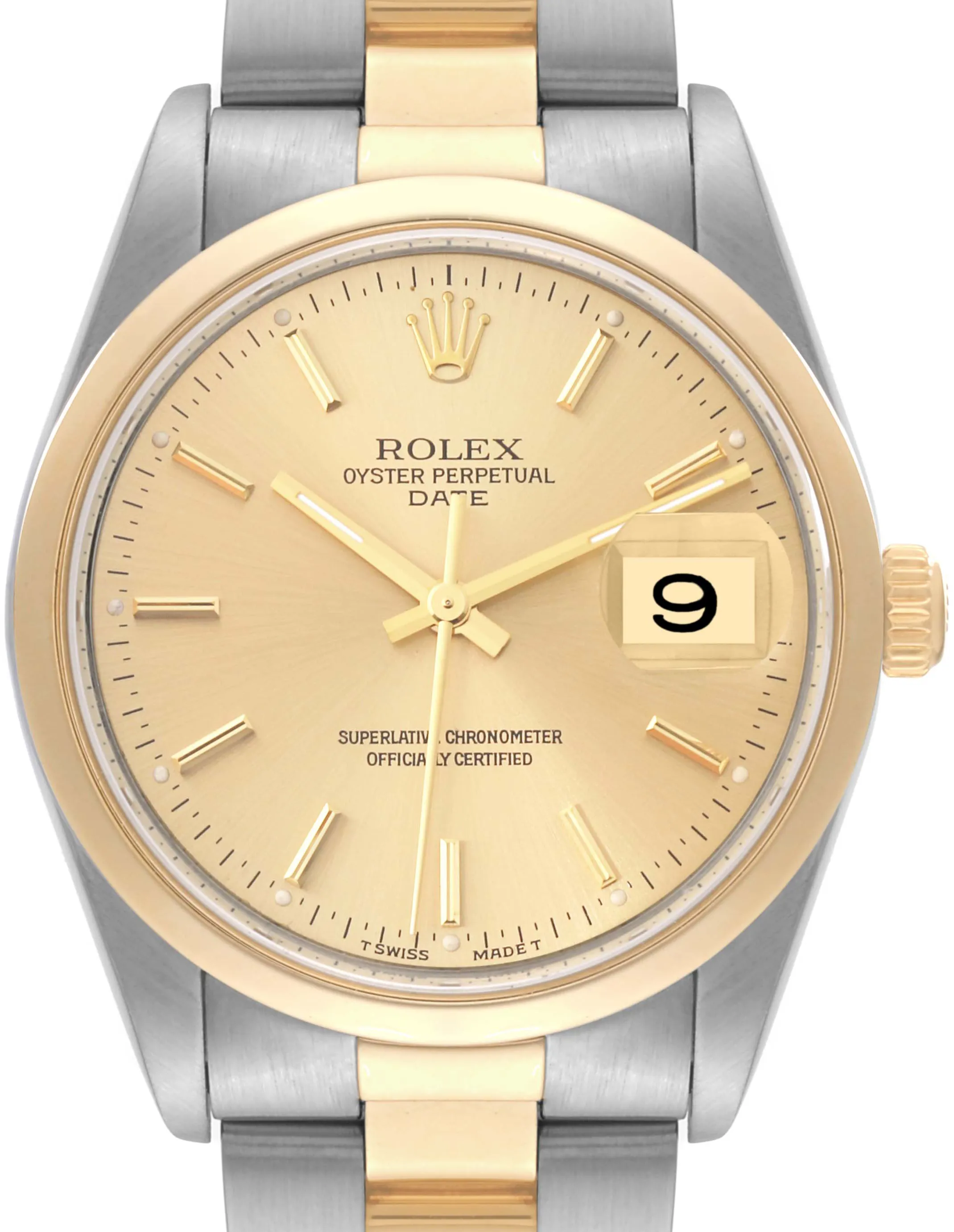 Rolex Oyster Perpetual Date 15203 34mm Yellow gold and Stainless steel Champagne 1