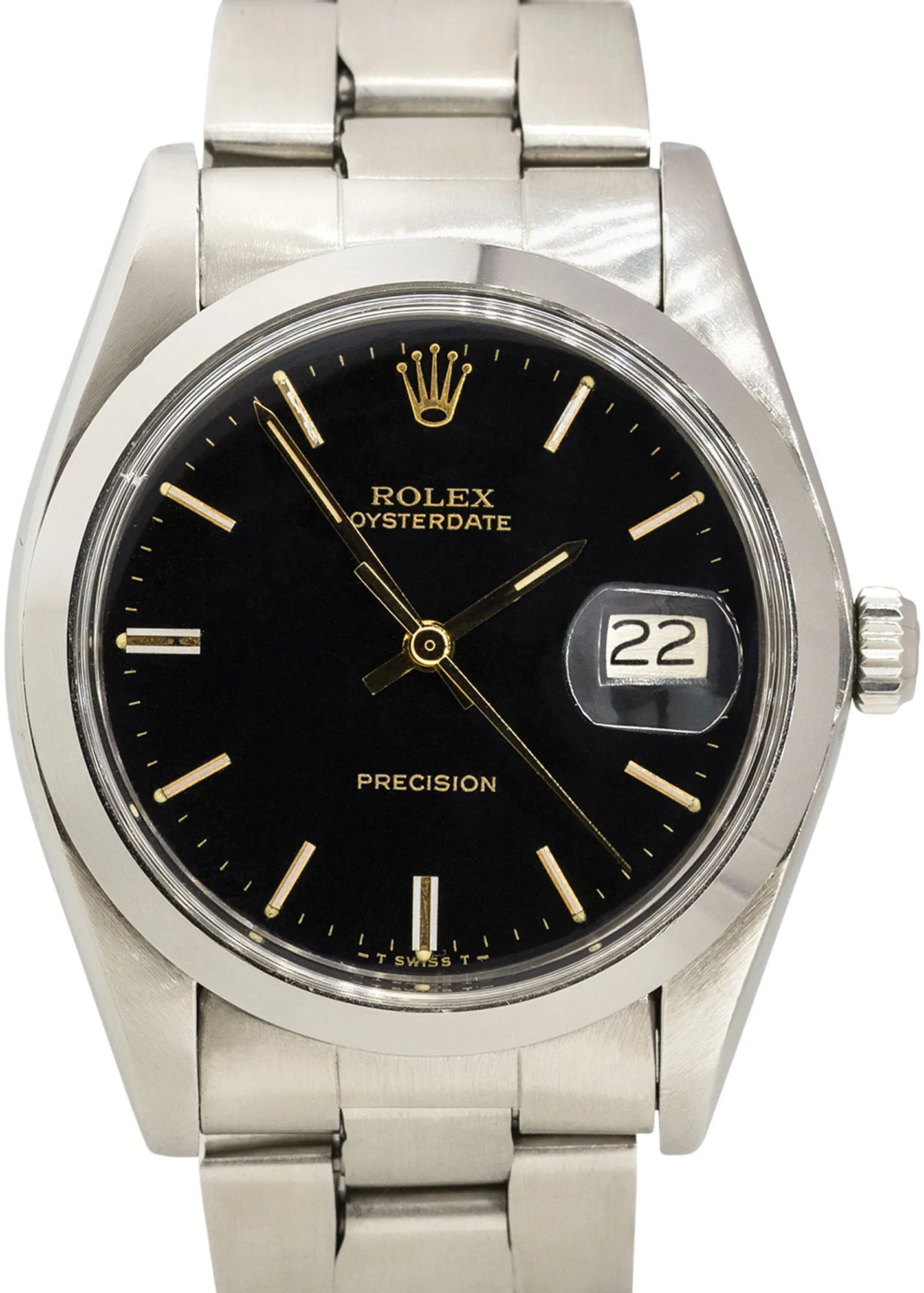 Rolex Oysterdate Precision 6694 34mm Stainless steel Black