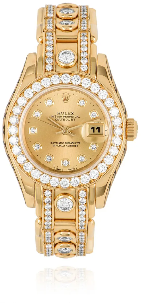 Rolex Pearlmaster 69298 29mm Yellow gold Champagne