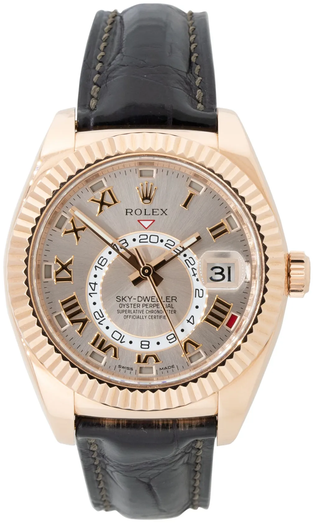 Rolex Sky-Dweller 326135 42mm Rose gold and 18k rose gold Silver 1