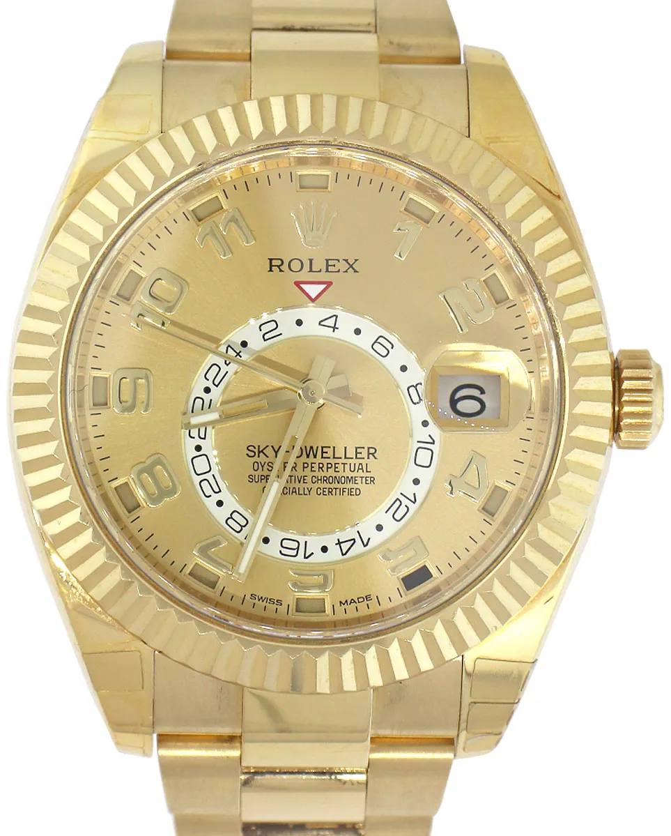 Rolex Sky-Dweller 326938 42mm Yellow gold and 18k yellow gold Champagne