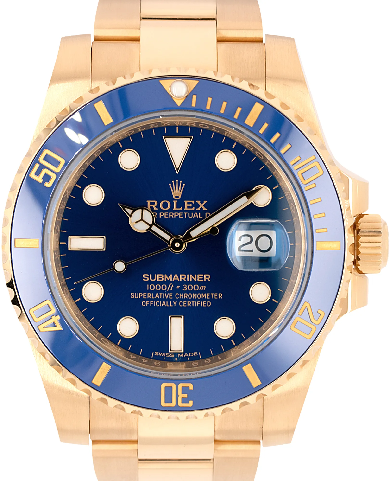 Rolex Submariner 116618LB 40mm Yellow gold Blue