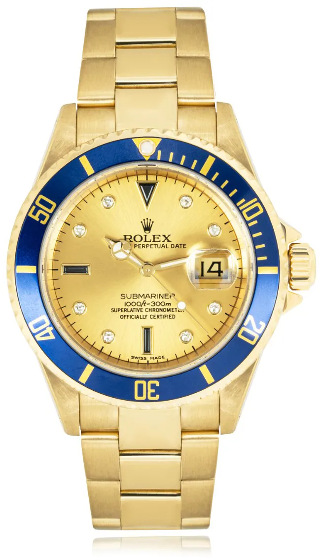 Rolex Submariner 16618 40mm Yellow gold Champagne