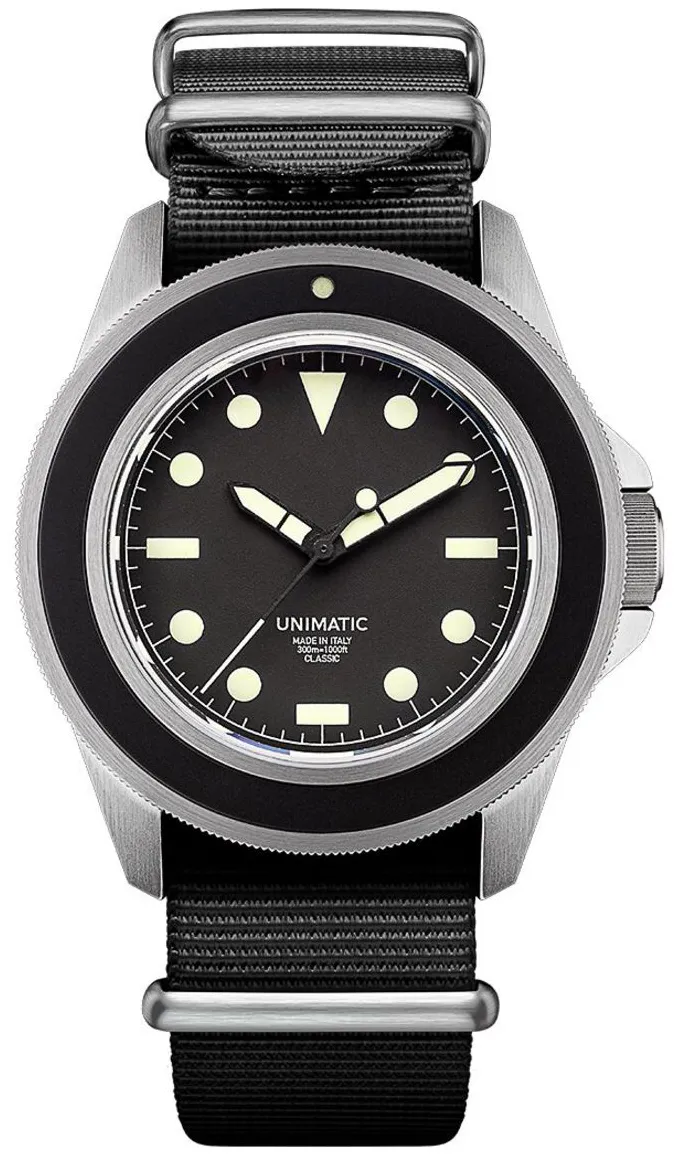 Unimatic U1 Classic UWKUC1 41.5mm Stainless steel Black