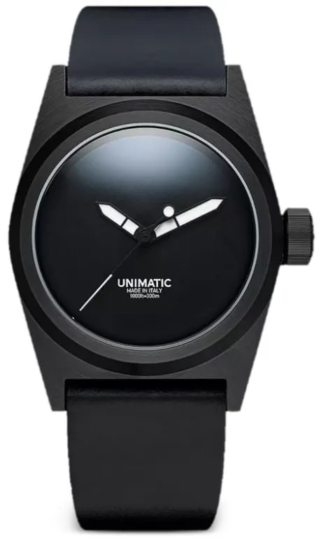 Unimatic U2S U2SMN 38.5mm Stainless steel Black