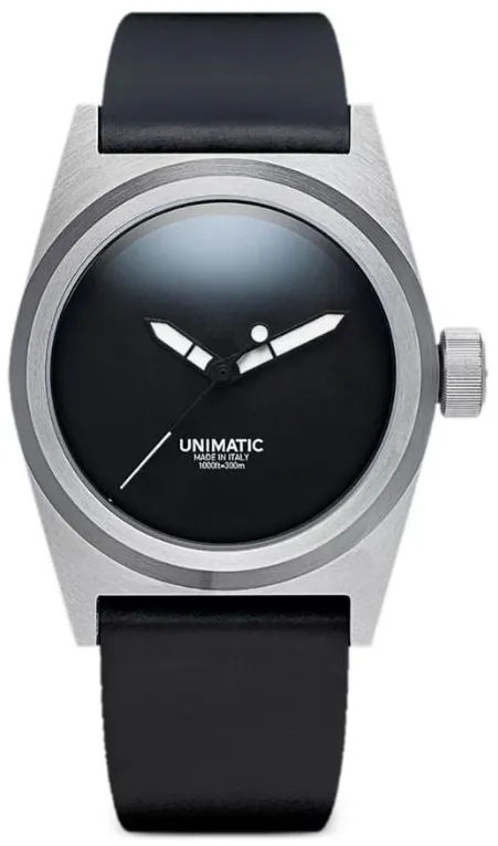 Unimatic U2S U2SM 38.5mm Stainless steel Black