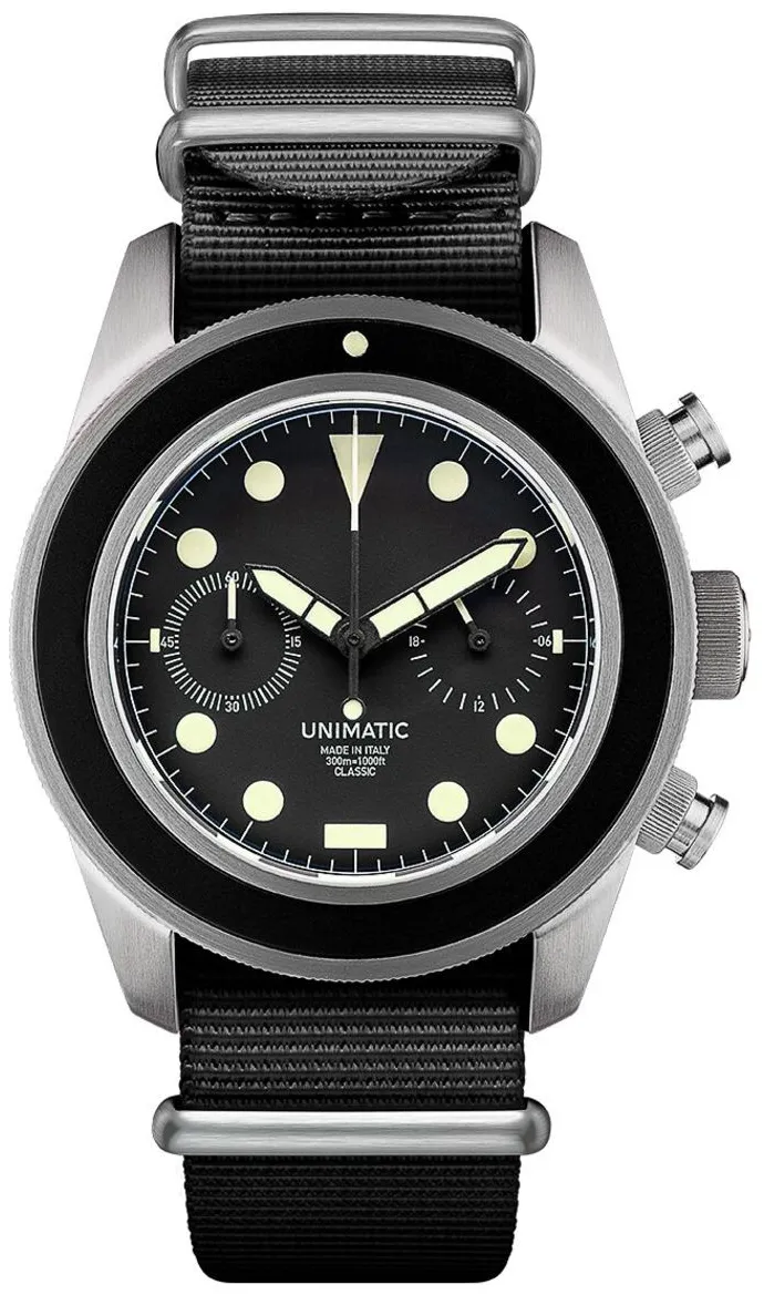 Unimatic U3 Classic UWKUC3 41.5mm Stainless steel Black