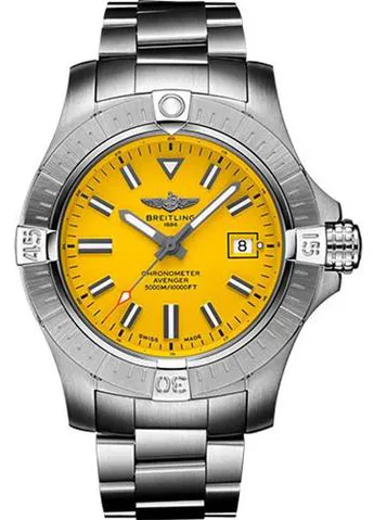 Breitling Avenger A17319101I1A1 45mm Stainless steel Yellow