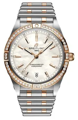 Breitling Chronomat U10380591A2U1 36mm Yellow gold and Stainless steel White