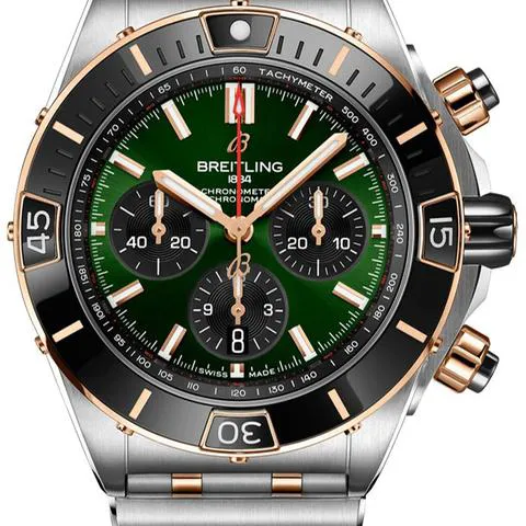 Breitling Chronomat UB0136251L1U1 44mm Yellow gold and Stainless steel Green