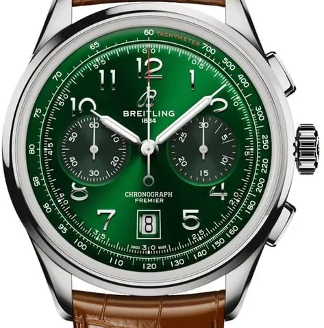 Breitling Premier AB0145371L1P1 42mm Stainless steel Green