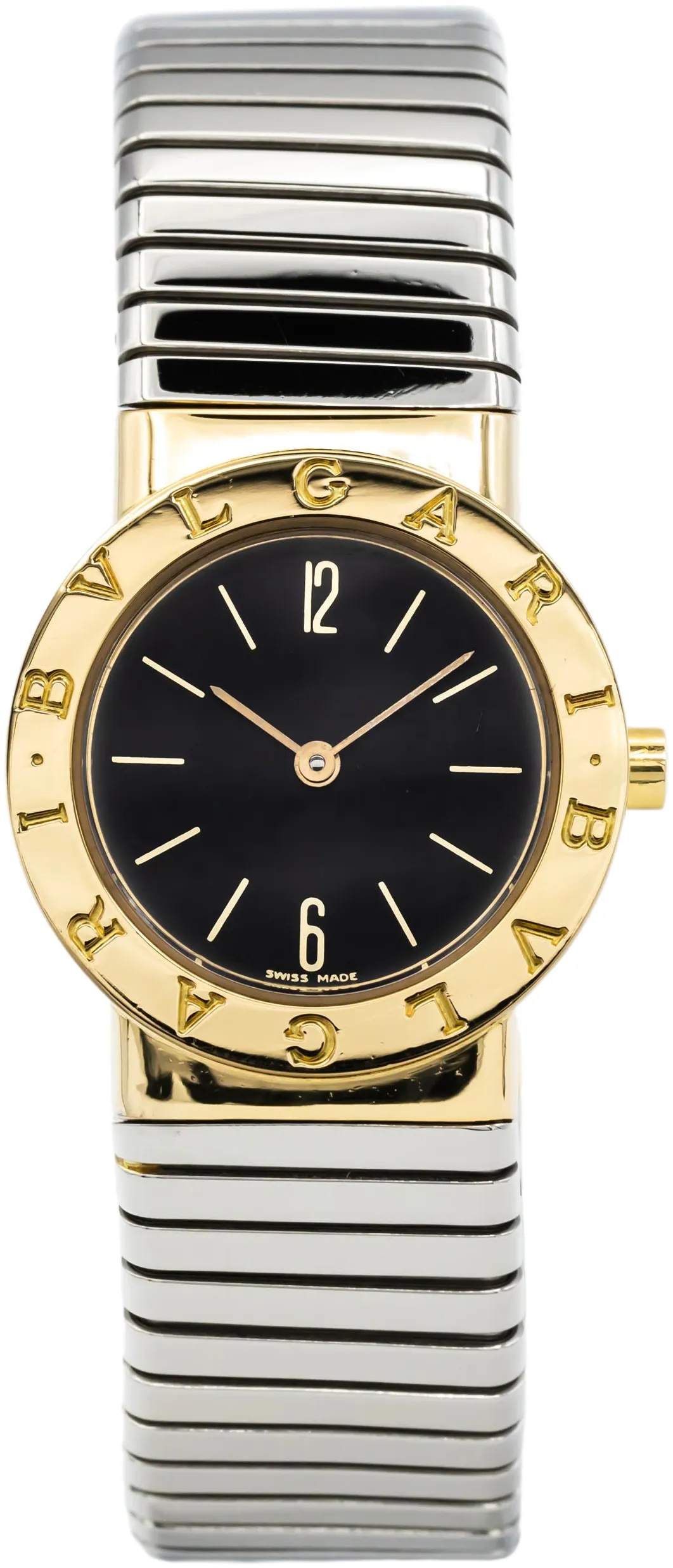 Bulgari Tubogas BB262TG 26mm Yellow gold Black Baton