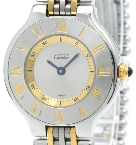Cartier 21 Must de Cartier 28mm Yellow gold and stainless steel Silver
