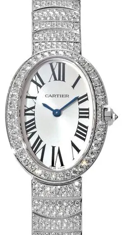 Cartier Baignoire WB520011 23mm White gold Silver