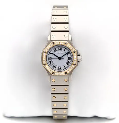 Cartier Santos 0907 25mm Yellow gold and Stainless steel White 3